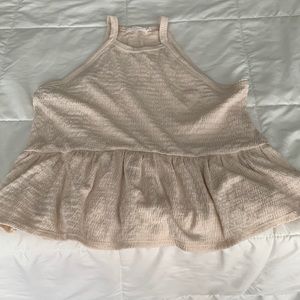 Lush cream peplum style racer back tank